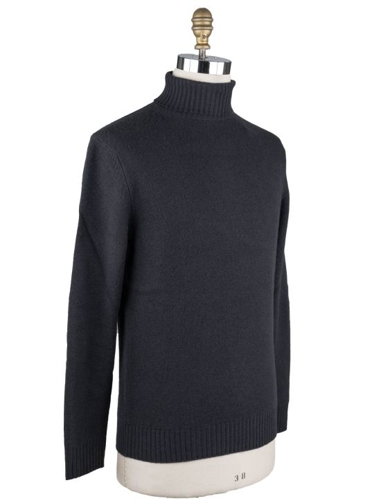 Malo Malo Dark Gray Virgin Wool Sweater Turtleneck Dark Gray 001