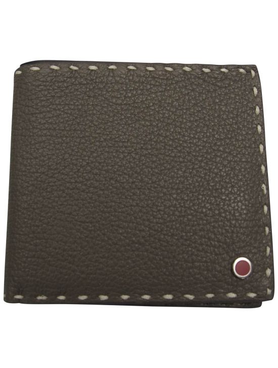 Kiton Kiton Gray Leather Wallet Gray 000