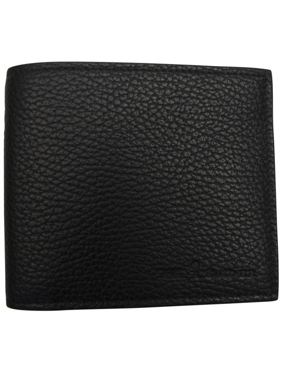 Kiton Kiton Black Leather Wallet Black 000