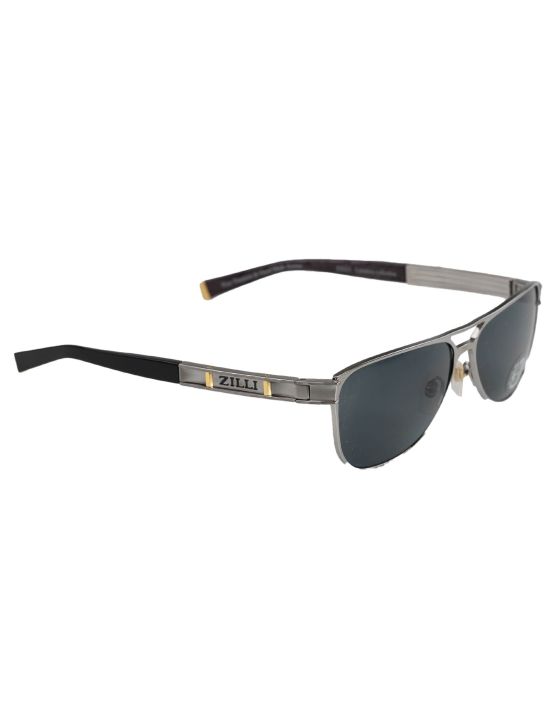 Zilli Zilli Silver Black Titanium Acetate Sunglasses Silver / Black 001