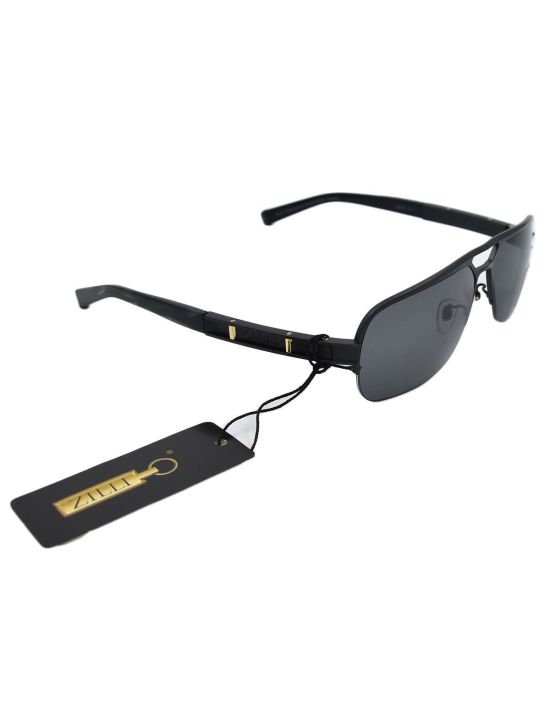 Zilli ZILLI Black Titanium Acetate Sunglasses Black 001