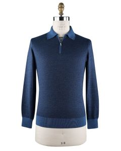 Cesare Attolini Cesare Attolini Blue Cashmere Silk Sweater Polo Blue 000