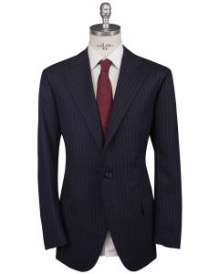 Cesare Attolini Cesare Attolini Blue Black Wool 120'S Suit Black / Blue 000