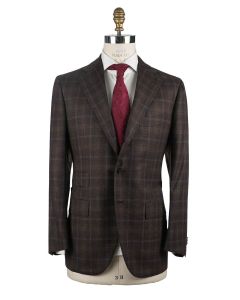 Cesare Attolini Cesare Attolini Brown Blue Wool 120's Cashmere Suit Brown / Blue 000