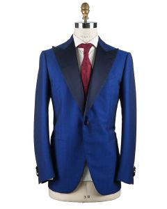 Cesare Attolini Cesare Attolini Blue Black Wool Mohair Suit Smoking Blue / Black 000
