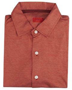 Isaia Isaia Red Silk Cotton Shirt Short Sleeve Red 000