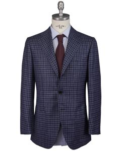 Cesare Attolini Cesare Attolini Blue Gray Wool Silk Linen Blazer Blue / Gray 000