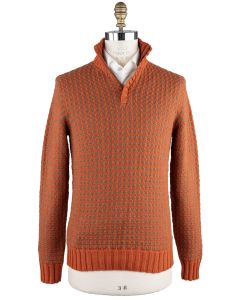 Cesare Attolini Cesare Attolini Orange Brown Cashmere Sweater Half Zip Orange / Brown 000