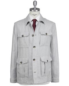 Luigi Borrelli Luigi Borrelli Gray Linen Virgin Wool Coat Gray 000