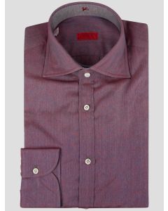 Isaia Isaia Multicolor Cotton Linen Shirt Burgundy 000