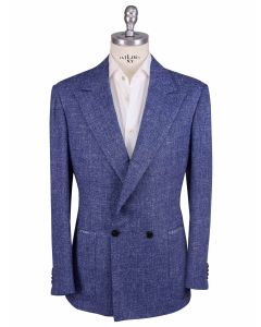 KNT Kiton Knt Blue Silk Cashmere Linen  Blazer Blue 000