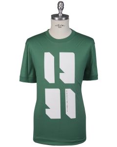 Kiton Kiton Knt Green White Cotton T-Shirt Green / White 000