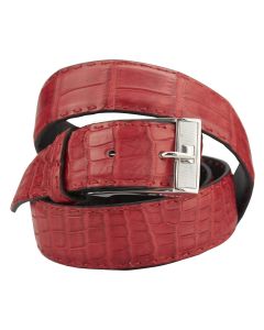 Kiton Kiton Red Leather Crocodile Belt Red 000