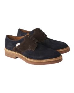 Kiton Kiton Blue Brown Leather Suede Dress Shoes Blue / Brown 000