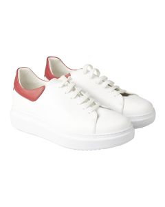 Kiton Kiton White Red Leather Sneaker White / Red 000