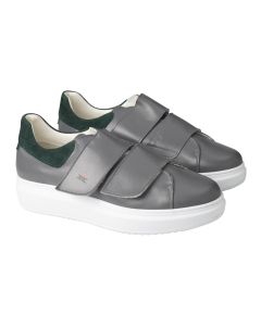 Kiton Kiton Gray Green Leather Sneaker Gray / Green 000