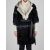 Kiton Kiton Black White Leather Collar Mink Coat Black / White 000