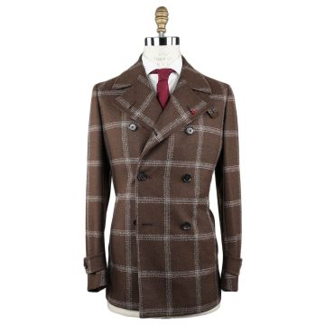 Isaia Isaia Beige Brown Wool Coat Brown / Beige 000