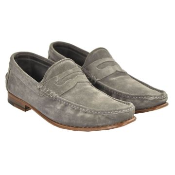 Kiton KITON Gray Leather Suede Shoes Gray 000