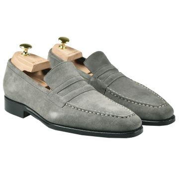 Kiton KITON Gray Leather Suede Shoes Gray 000