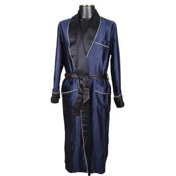 Zilli Zilli Black Blue Silk Dressing Gown Black/Blue 000