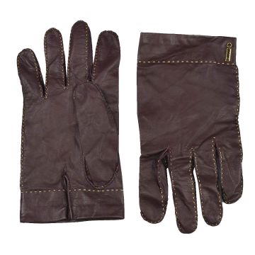 Zilli Zilli Burgundy Leather Gloves Burgundy 000