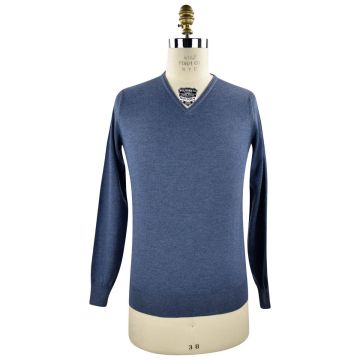Barba Napoli BARBA NAPOLI Blue Virgin Wool V-neck Sweater Blue 000