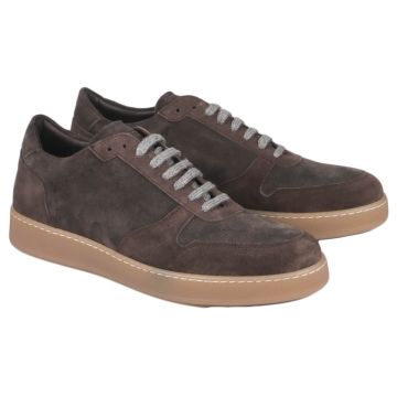 Barba Napoli BARBA NAPOLI Brown Leather Wool Sneakers Brown 000