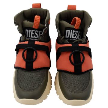 Diesel DIESEL Green Leather Pl Shoes S-SHARQUEZ MID Green 000