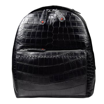Kiton Kiton Black Leather Crocodile Backpack Black 000