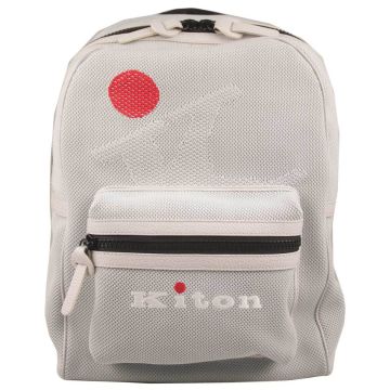 Kiton KITON Light Gray Leather Backpack Light Gray 000