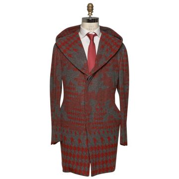 KNT KNT Kiton Gray Red Cashmere Pa Overcoat Gray/Red 000