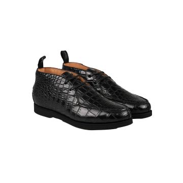Kiton KITON Black Leather Crocodile Boots CONB Black 000