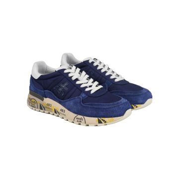 Premiata Premiata Blue Pa Leather Suede Sneakers Blue 000