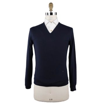 Isaia Isaia Blue Wool Sweater V-neck Blue 000