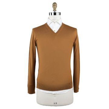 Isaia Isaia Light Brown Wool Sweater V-neck Light Brown 000
