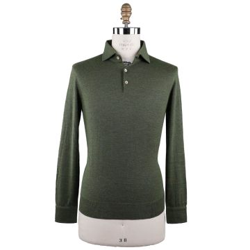 Isaia Isaia Green Cashmere Silk Sweater Polo Green 000