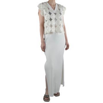 Brunello Cucinelli Brunello Cucinelli White Linen Silk Pa Sweater V-neck Woman White 000