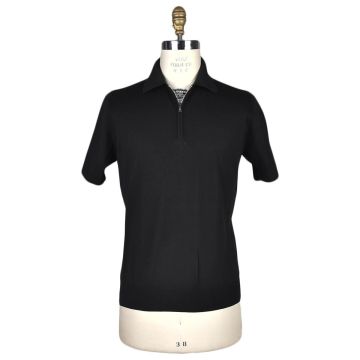 Fioroni Fioroni Black Cotton Polo Half Zip Black 000
