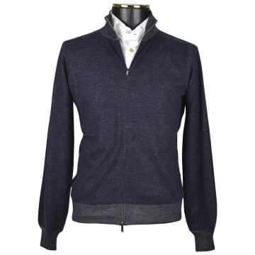 Fioroni Fioroni Blue Cashmere Sweater Full Zip Blue 000
