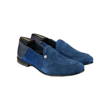 Zilli Zilli Blue Leather Suede Loafers Blue 000