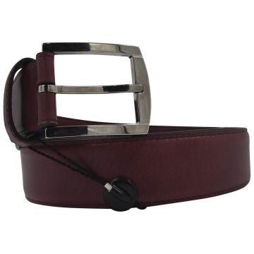 Kiton KITON Burgundy Leather Calfskin Belt Burgundy 000