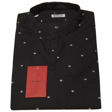 Kiton KITON Black Cotton Korean Shirt Black 000