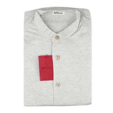 Kiton Kiton Gray White Cotton Shirt Gray / White 000