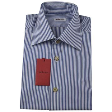 Kiton Kiton Blue White Cotton Shirt Blue / White 000