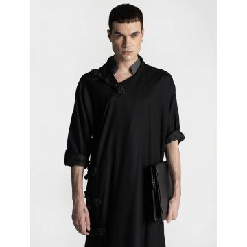 Kiton KITON Black Vicuna Peru Silk Overcoat Black 000