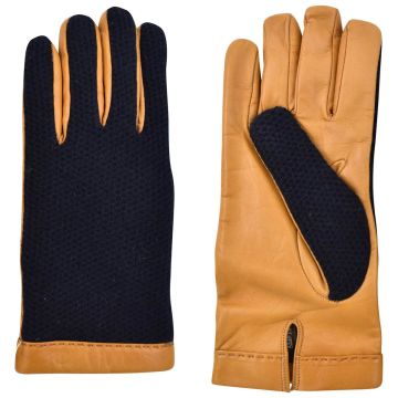 Kiton KITON Blue Orange Leather Cashmere Gloves Blue/Orange 000
