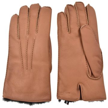 Kiton KITON Beige Leather Deerskin Fur Lapin Gloves Beige 000