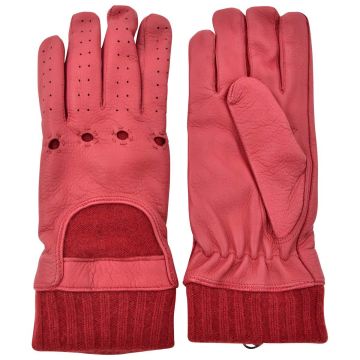 Kiton KITON Red Leather Deerskin Cashmere Gloves Red 000