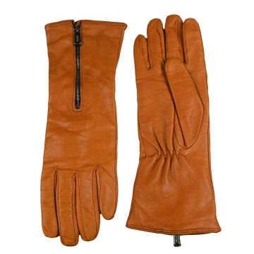 Kiton Kiton Orange Leather Lamb Gloves Orange 000